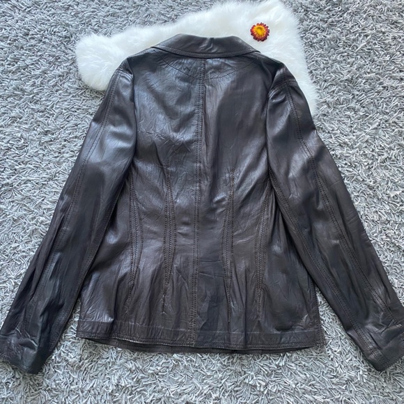 Luisa Cerano Genuine Leather Jacket - Picture 7 of 10